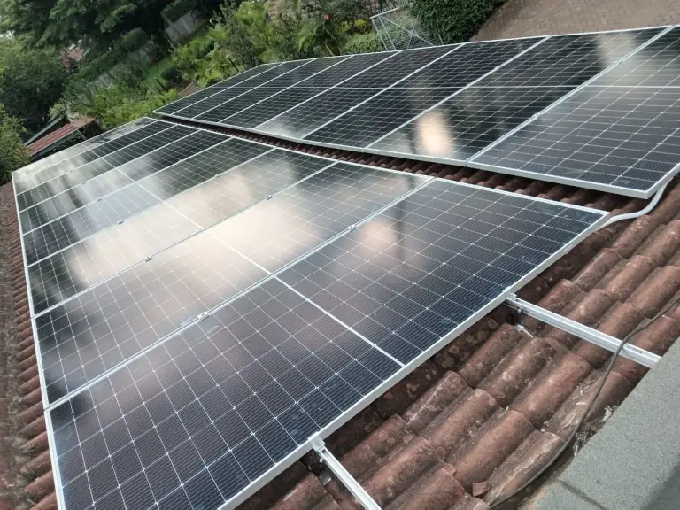 Completed residential rooftop solar installation