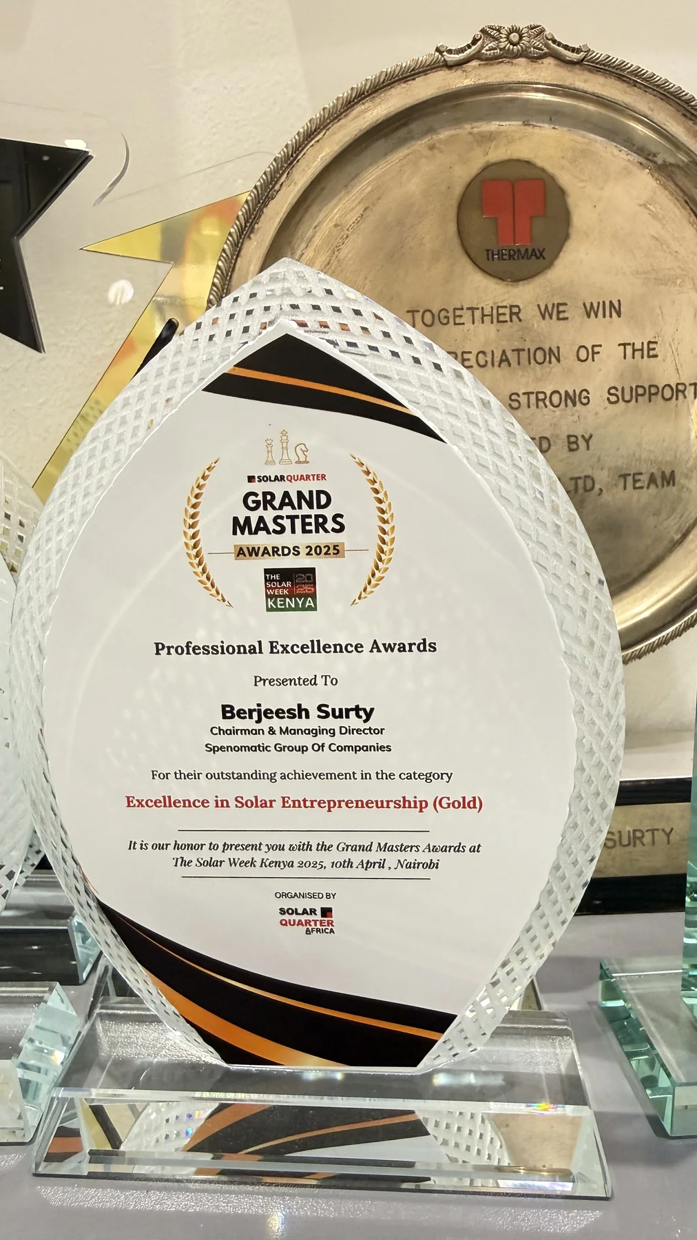 Excellence in Solar Entrepreneurship (Gold) — Berjeesh Surty